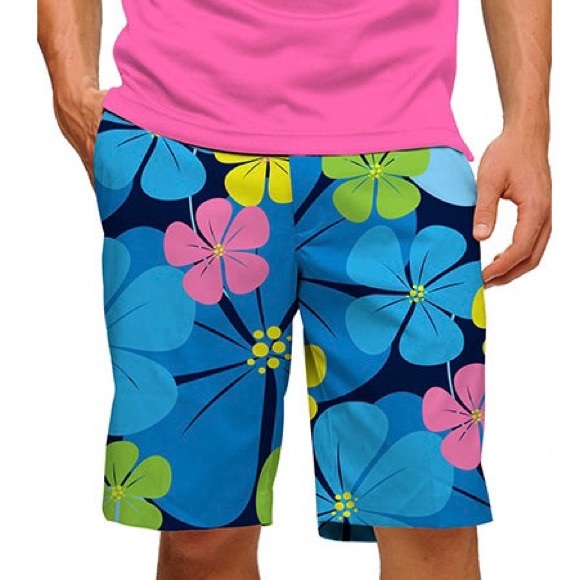 Loudmouth Shorts Loudmouth Mens Giant 7s Mod Bright Floral Printed